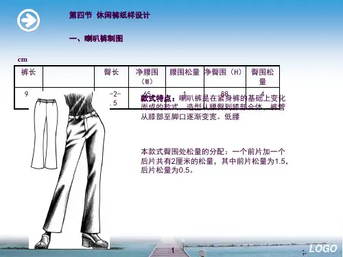 休闲裤纸样设计ppt课件
