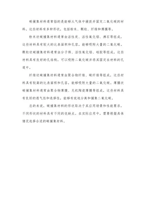 碳捕集材料形状