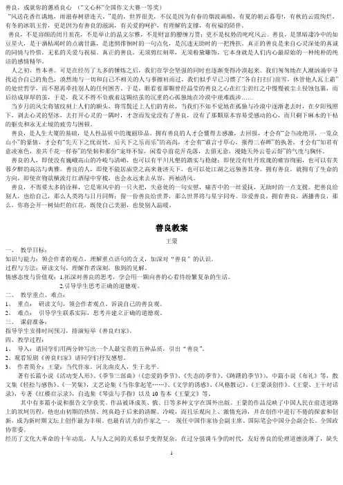 王蒙善良