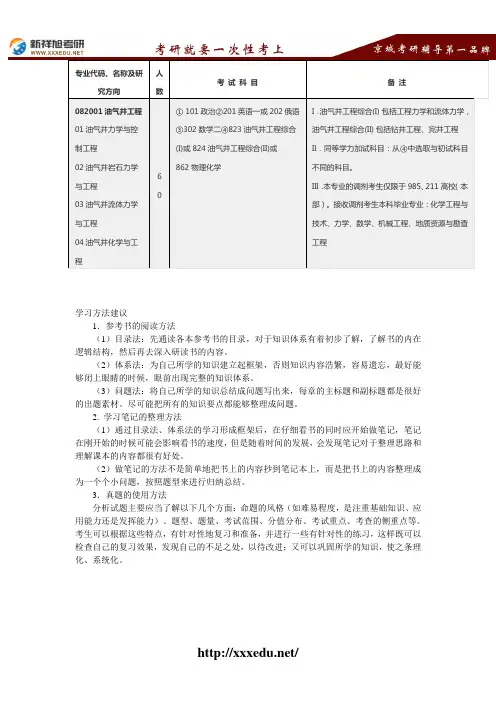 2016-2017中国石油大学油气井化学与工程考试科目、考研真题、考研参考书目考研经验--新祥旭考研辅导