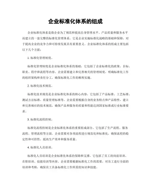 企业标准化体系的组成