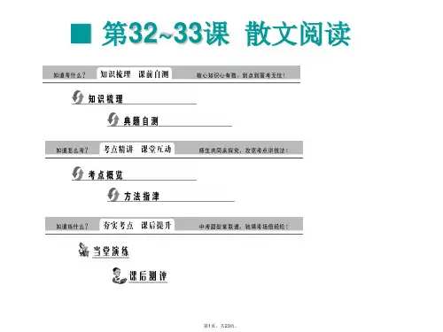 2015届中考语文散文阅读专题精讲精练