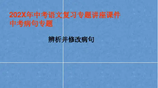 中考语文复习专题讲座辨析并修改病句课件