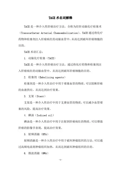 TACE术名词解释