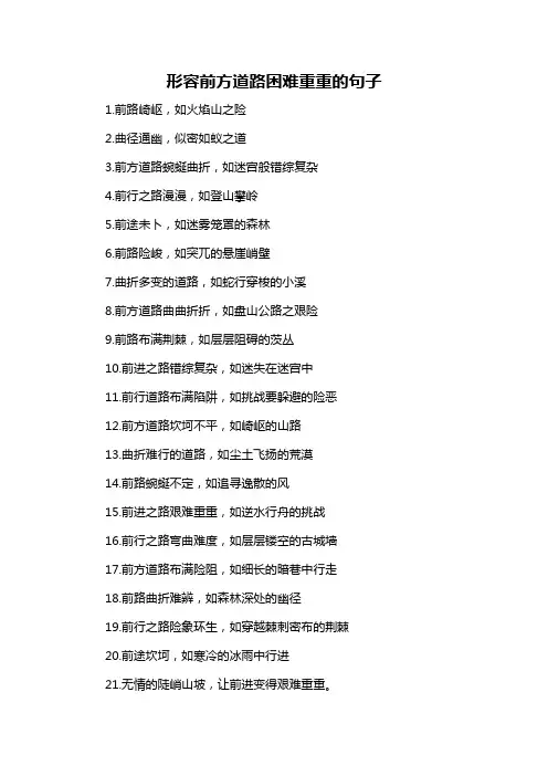 形容前方道路困难重重的句子
