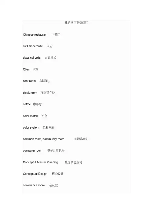 建筑常用英语词汇