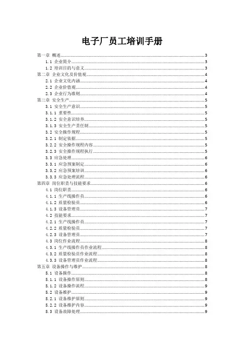 电子厂员工培训手册