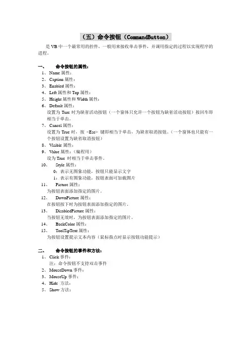 (5)命令按钮(CommandButton)