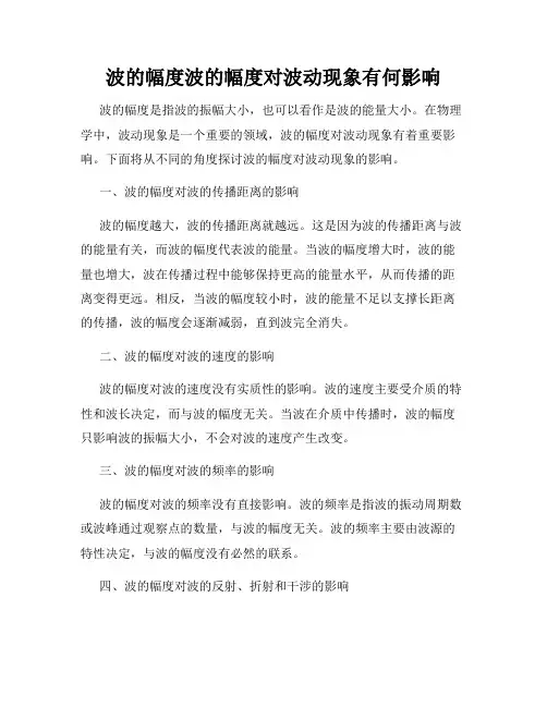 波的幅度波的幅度对波动现象有何影响