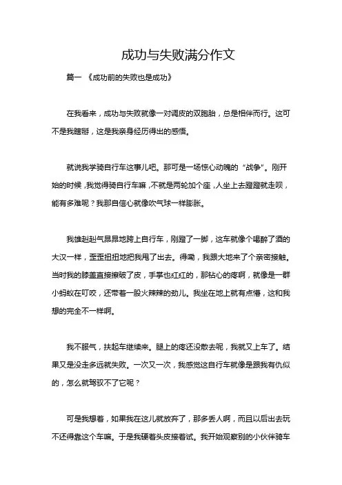 成功与失败满分作文
