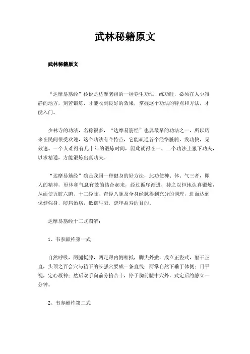 武林秘籍原文