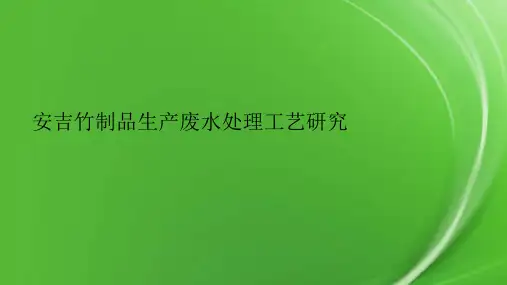 安吉竹制品生产废水处理工艺研究