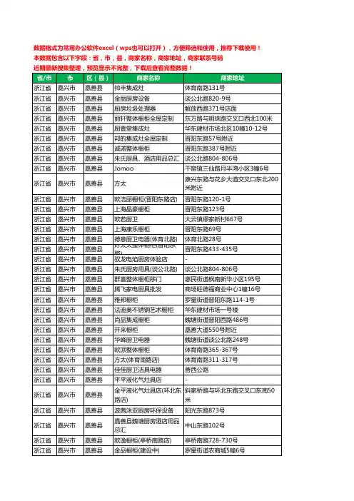 2020新版浙江省嘉兴市嘉善县厨卫电器工商企业公司商家名录名单联系电话号码地址大全66家