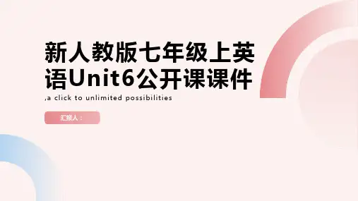 新人教版七年级上英语Unit6公开课课件