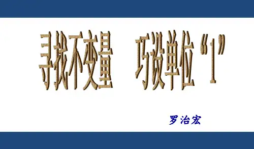 抓不变量解应用题