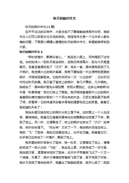 秋天的枫叶作文（14篇）