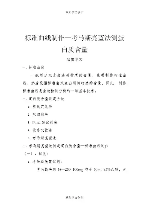 考马斯亮蓝法测蛋白质含量