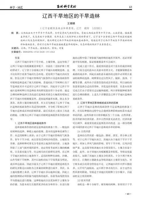 辽西干旱地区的干旱造林