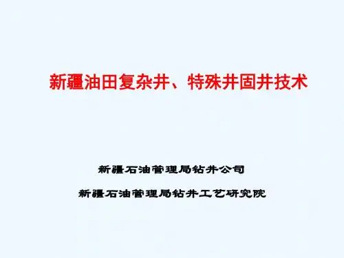 新疆油田复杂井特殊井固井技术
