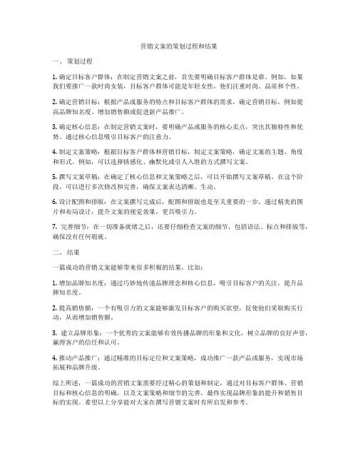 营销文案的策划过程和结果