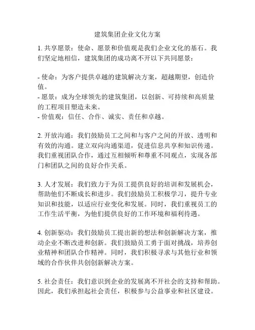 建筑集团企业文化方案