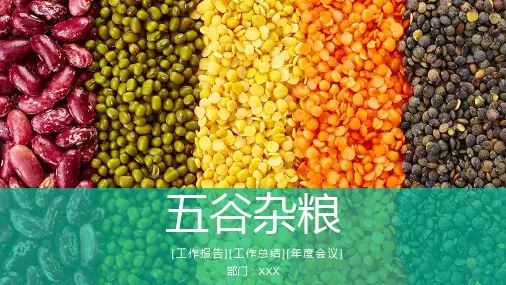 创意彩色健康饮食五谷杂粮年终报告PPT模板课件