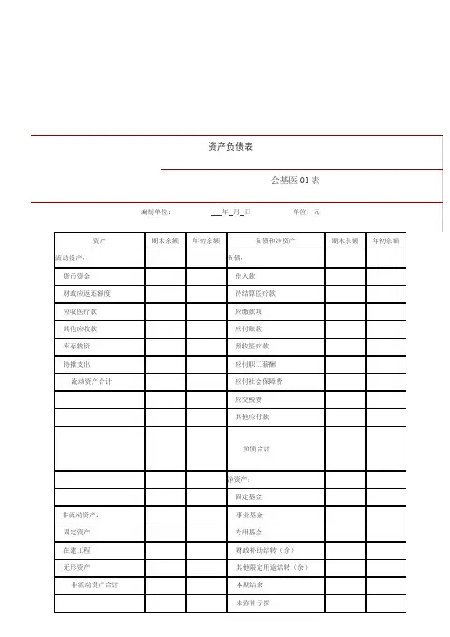 资产负债表与净资产变动表