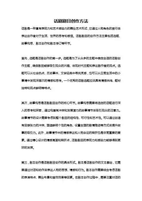 话剧剧目创作方法