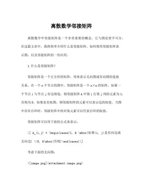 离散数学邻接矩阵