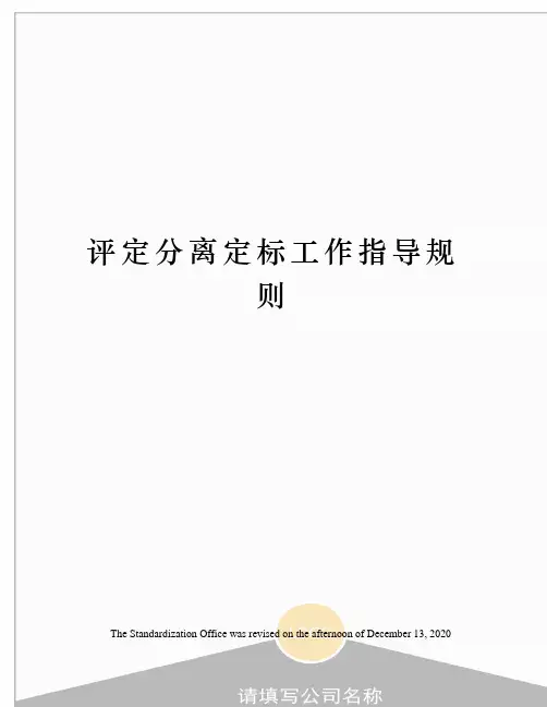 评定分离定标工作指导规则
