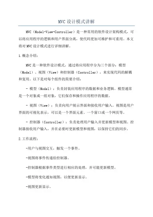 MVC设计模式讲解