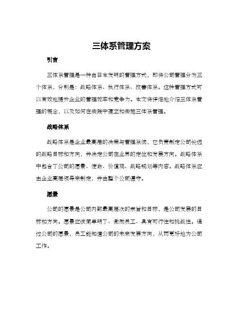 三体系管理方案