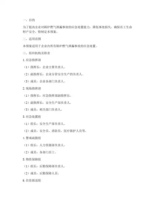 锅炉燃气泄漏应急预案演练