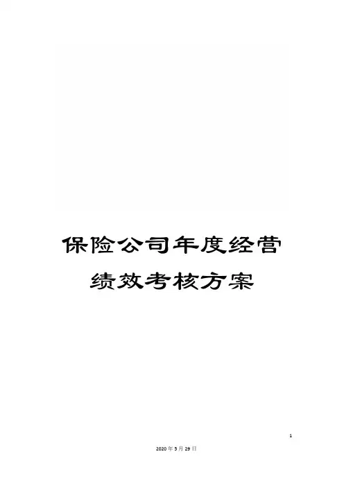 保险公司年度经营绩效考核方案
