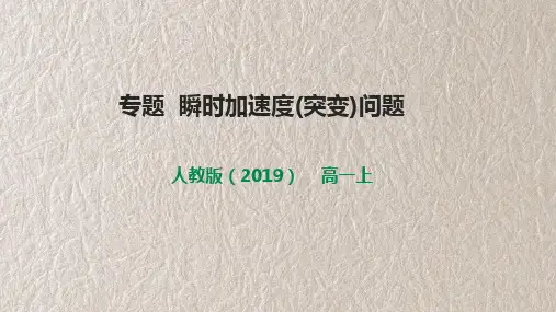 专题  瞬时加速度(突变)问题 课件 人教版(2019)高中物理必修第一册