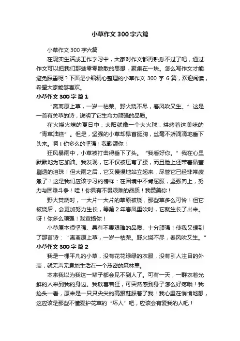 小草作文300字六篇