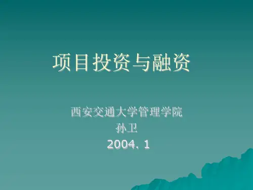 项目投资及其融资管理(ppt 60页)