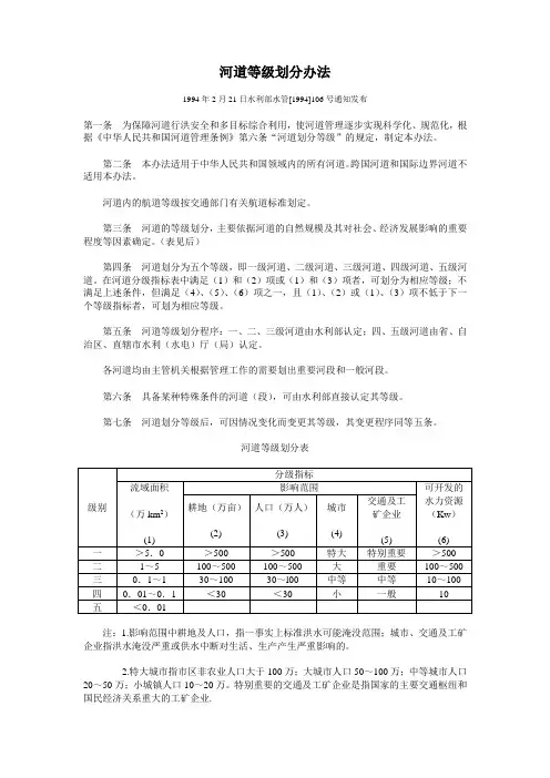 7.6河道等级划分办法
