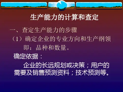 生产能力的计算和查定(ppt 20)