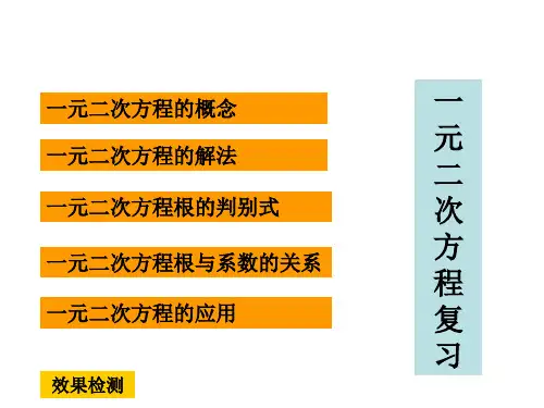 一元二次方程单元复习(精品)