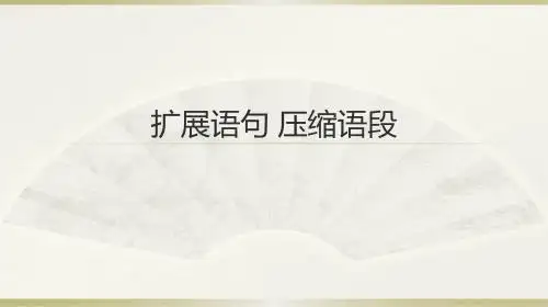 2019届高三一轮复习 扩展语句 压缩语段 课件(109张)