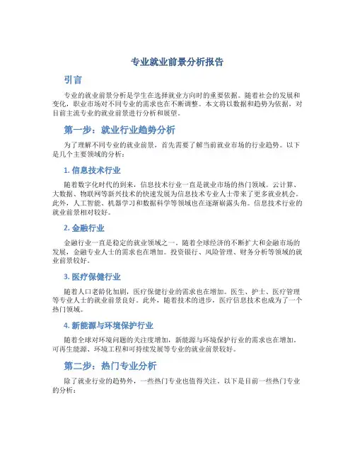 专业就业前景分析报告