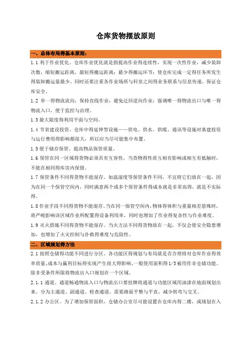 仓库货物摆放原则