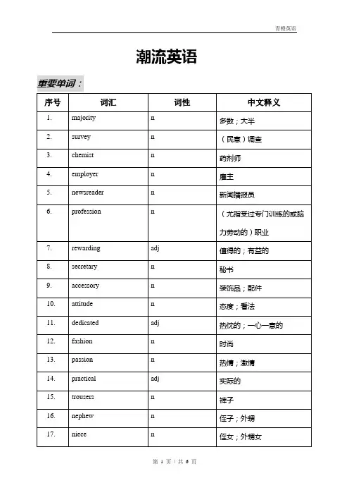 潮流英语词汇