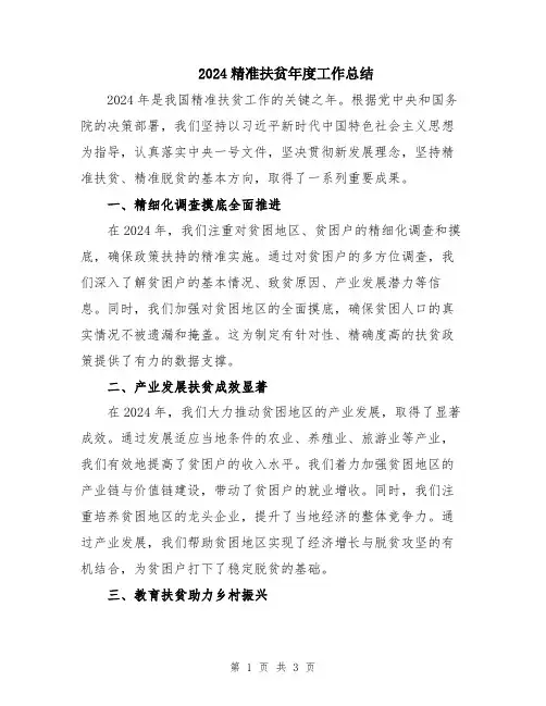 2024精准扶贫年度工作总结