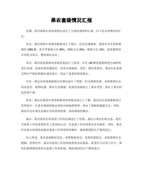 果农套袋情况汇报