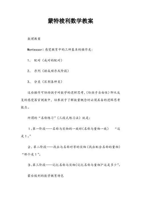 蒙特梭利数学教案(全)
