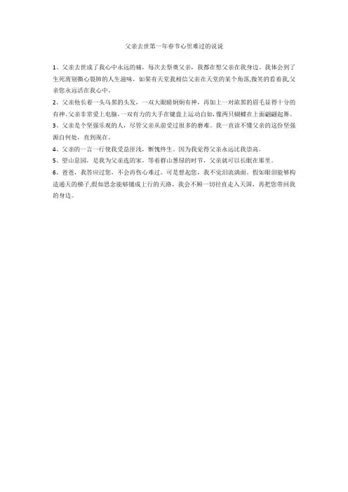 父亲去世第一年春节心里难过的说说