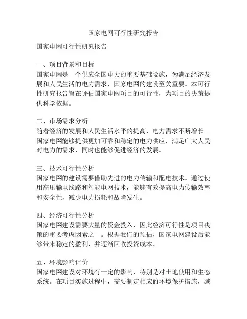 国家电网可行性研究报告