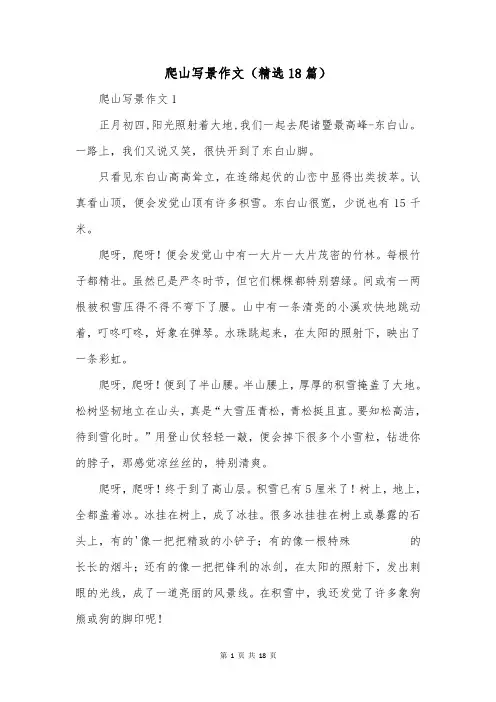 爬山写景作文(精选18篇)